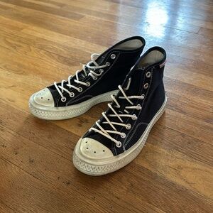 ACNE STUDIOS CANVAS HIGH TOP SNEAKERS - BLACK Size: IT 39